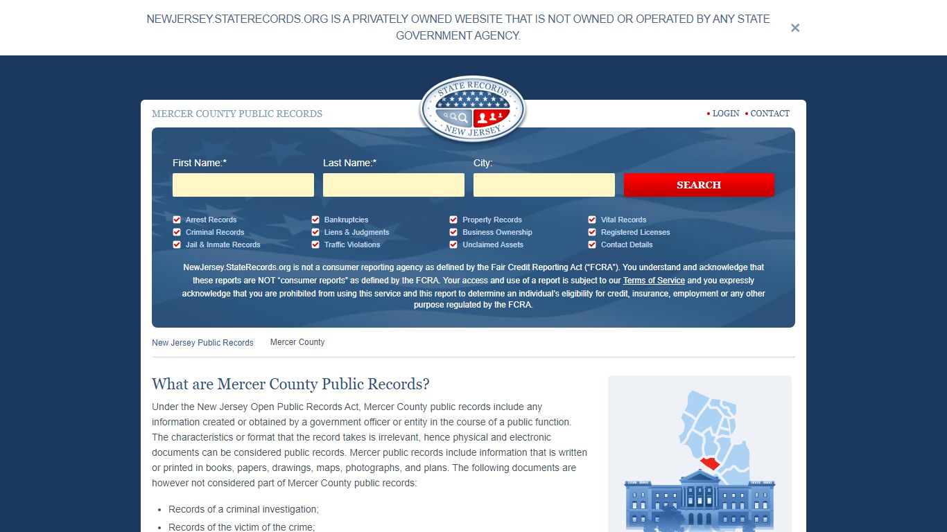 Mercer County Arrest, Court, and Public Records | StateRecords.org
